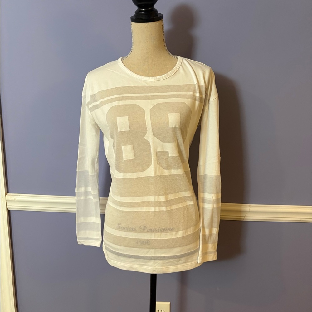 Lorna Jane Women's White Sheer Long Sleeve Top